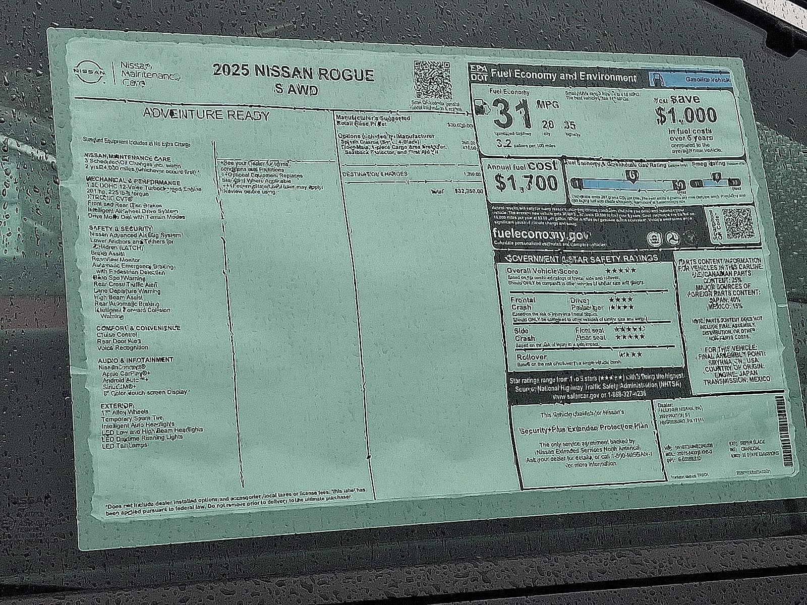 2025 Nissan Rogue Vehicle Photo in Mechanicsburg, PA 17050-2306
