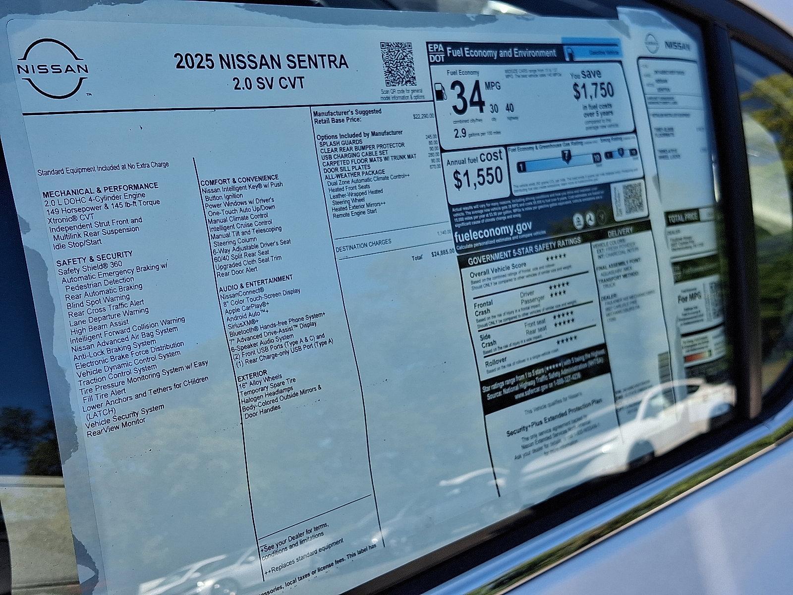 2025 Nissan Sentra Vehicle Photo in Mechanicsburg, PA 17050-2306