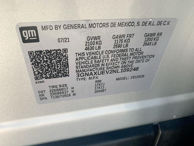 2022 Chevrolet Equinox Vehicle Photo in MOON TOWNSHIP, PA 15108-2571