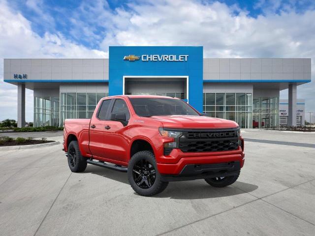 Red Hot 2026 Chevrolet Silverado 1500 Custom Double Cab 4WD Pickup Truck Four-Wheel Drive 8-Speed Automatic