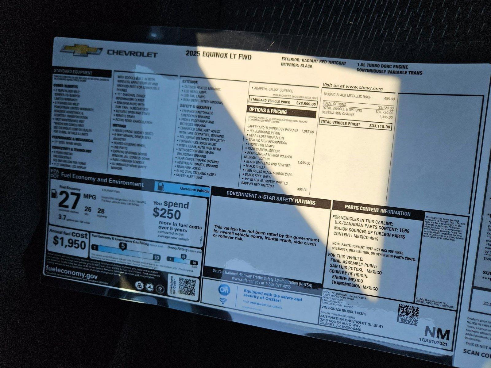 2025 Chevrolet Equinox Vehicle Photo in GILBERT, AZ 85297-0446