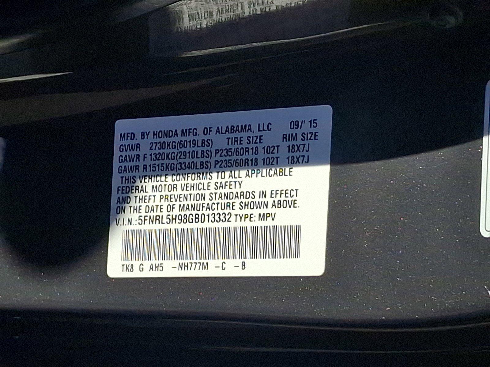 2016 Honda Odyssey Vehicle Photo in Harrisburg, PA 17111