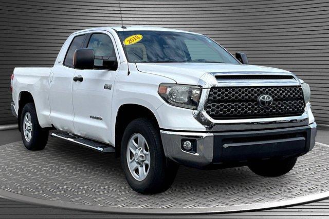 Super White 2018 Toyota Tundra SR5 Double Cab 5.7L FFV 4WD Pickup Truck Four-Wheel Drive 6-Speed Automatic Overdrive