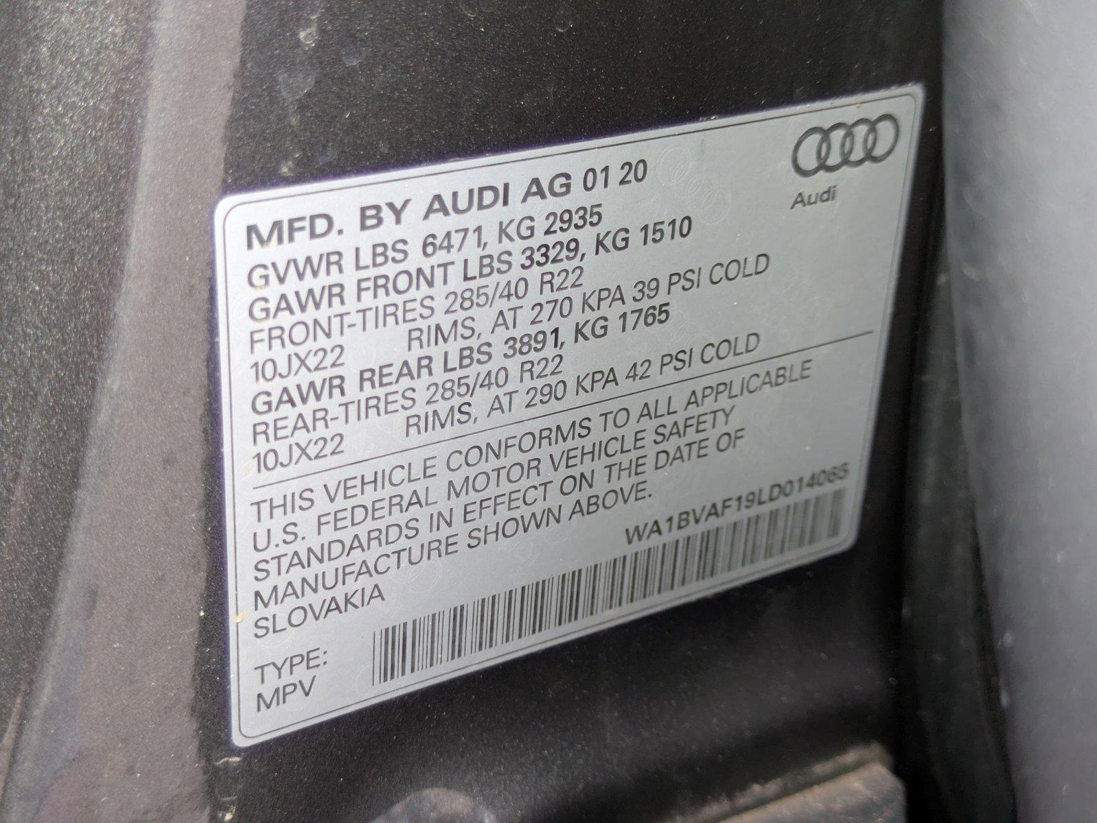 2020 Audi Q8 Vehicle Photo in GOLDEN, CO 80401-3850