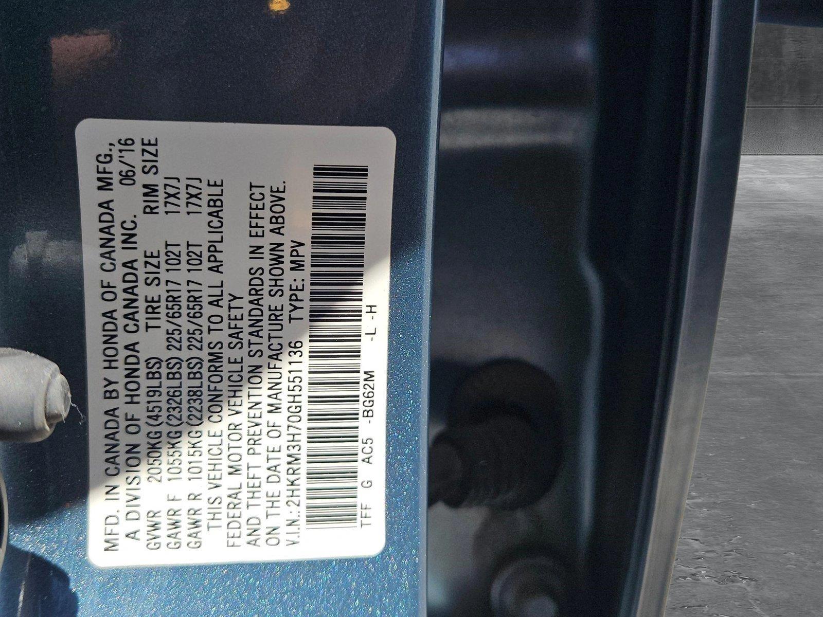 2016 Honda CR-V Vehicle Photo in GILBERT, AZ 85297-0446
