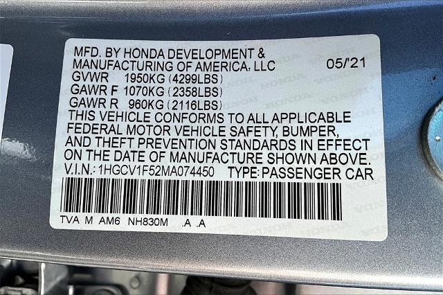 2021 Honda Accord Sedan Vehicle Photo in Tulsa, OK 74129