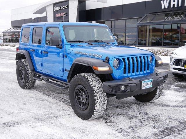 Used 2023 Jeep Wrangler 4-Door High Tide with VIN 1C4HJXDG6PW647302 for sale in Forest Lake, Minnesota