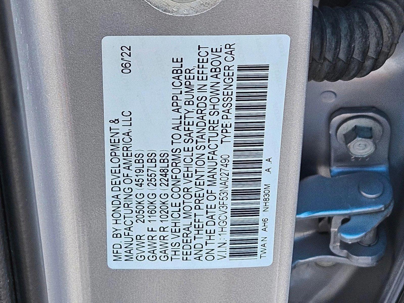 2022 Honda Accord Hybrid Vehicle Photo in AMARILLO, TX 79106-1809