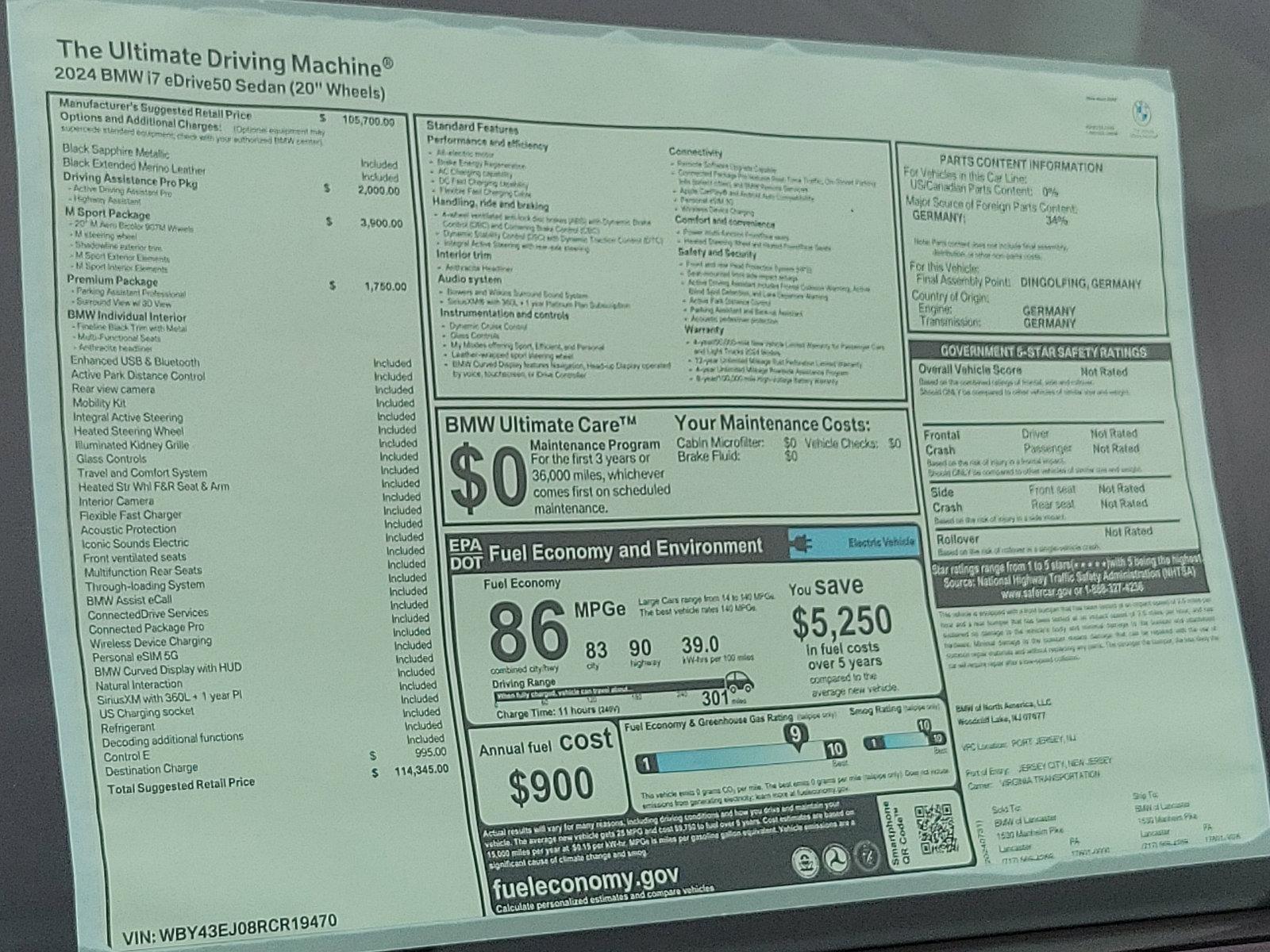 2024 BMW i7 Vehicle Photo in Lancaster, PA 17601