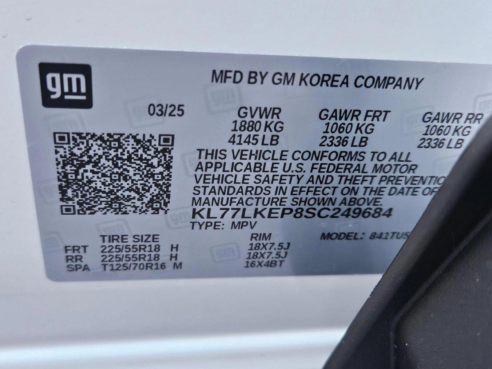 2025 Chevrolet Trax Vehicle Photo in GREENACRES, FL 33463-3207