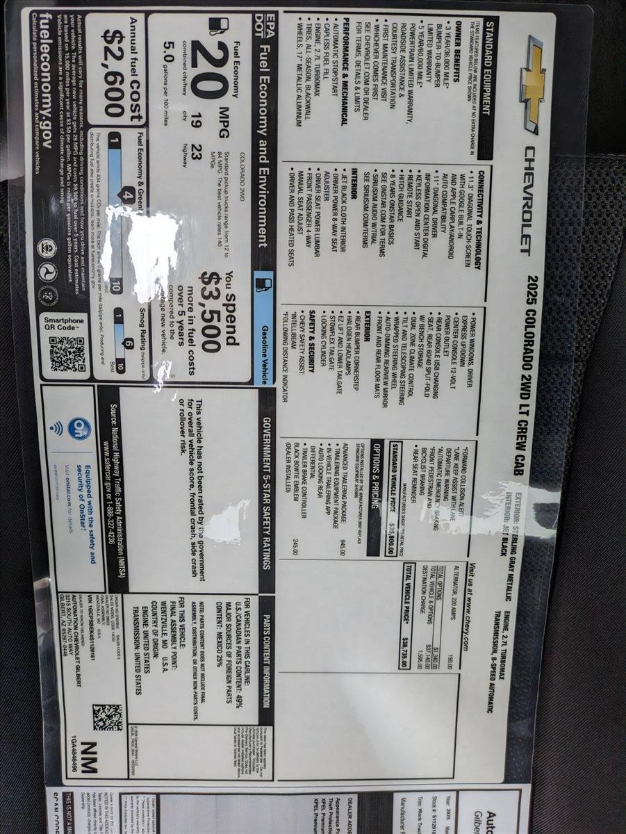 2025 Chevrolet Colorado Vehicle Photo in GILBERT, AZ 85297-0446