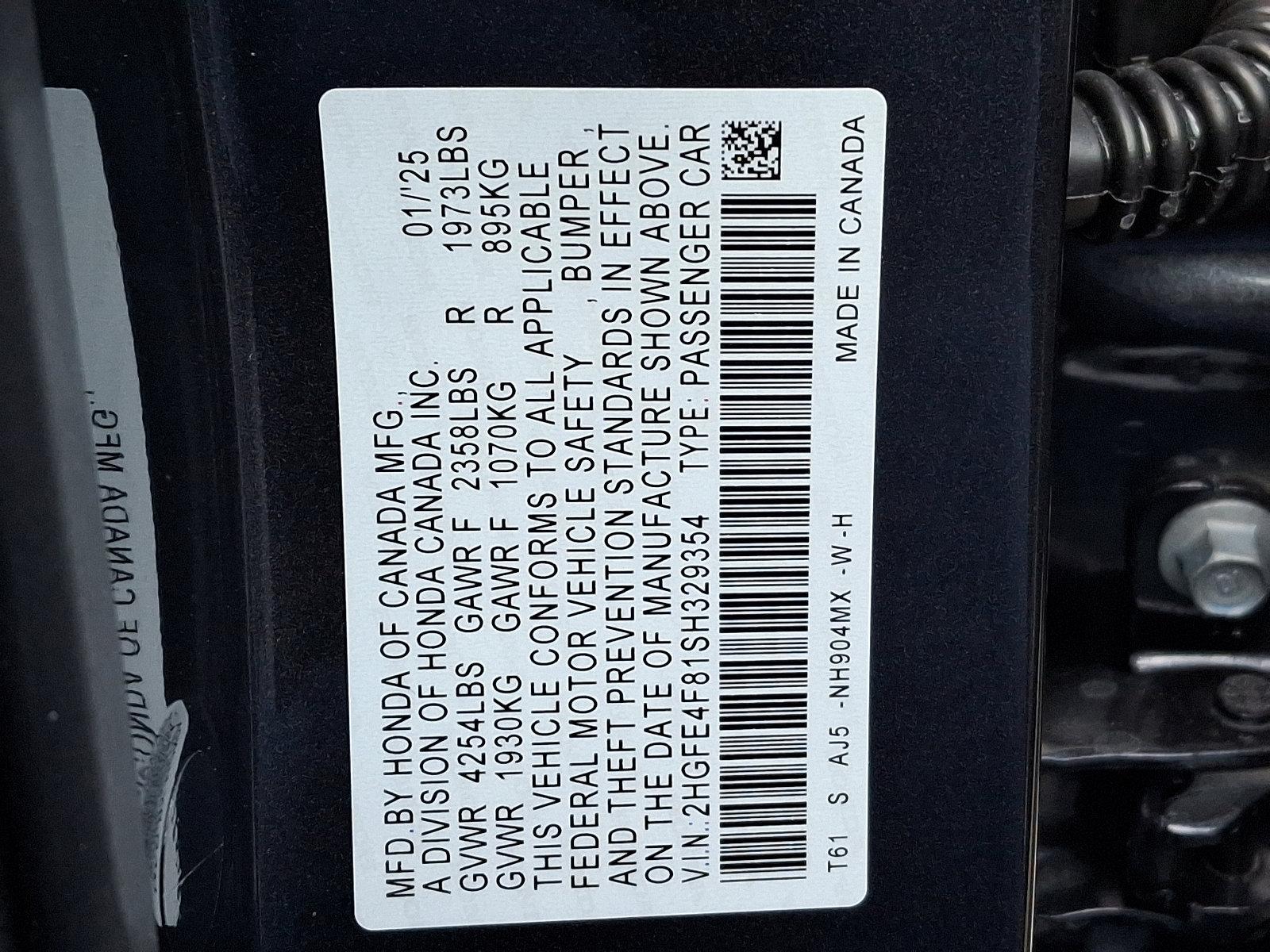 2025 Honda Civic Sedan Hybrid Vehicle Photo in Harrisburg, PA 17111