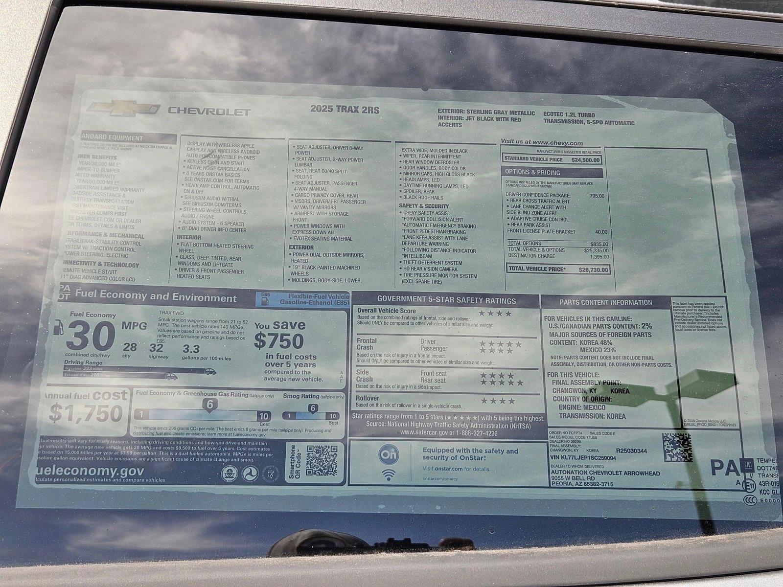 2025 Chevrolet Trax Vehicle Photo in PEORIA, AZ 85382-3715