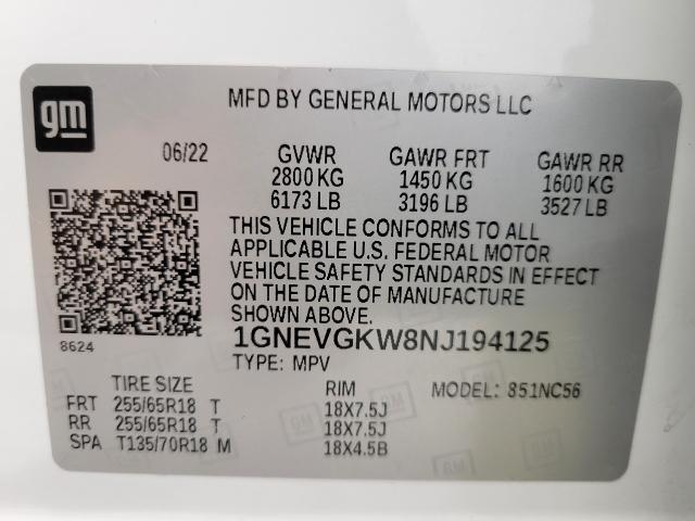 2022 Chevrolet Traverse Vehicle Photo in NEENAH, WI 54956-2243