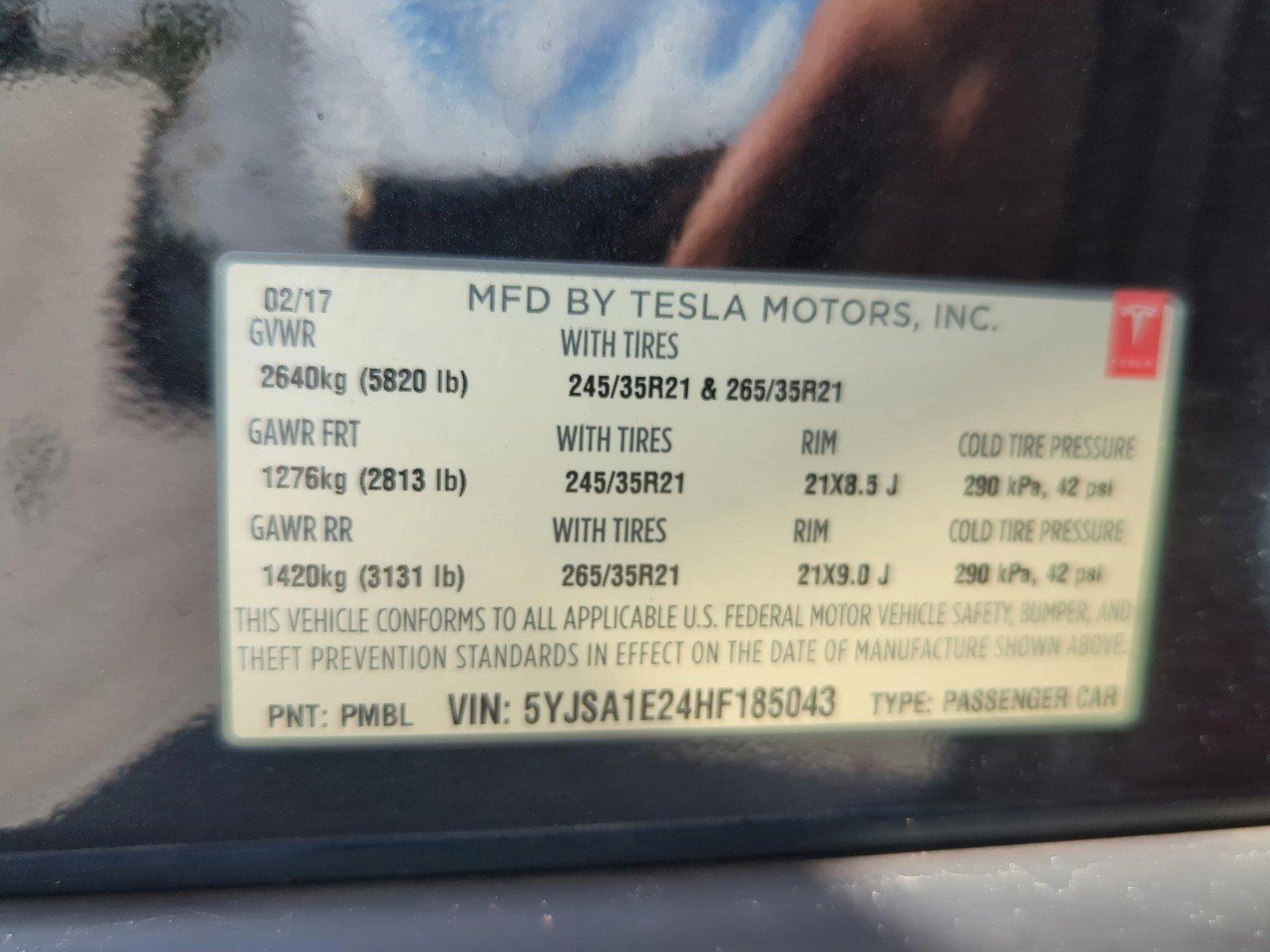 2017 Tesla Model S Vehicle Photo in Margate, FL 33063