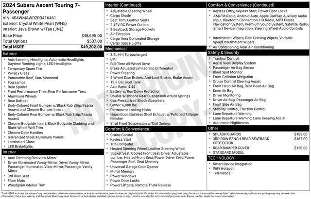 2024 Subaru Ascent Vehicle Photo in DANBURY, CT 06810-5034