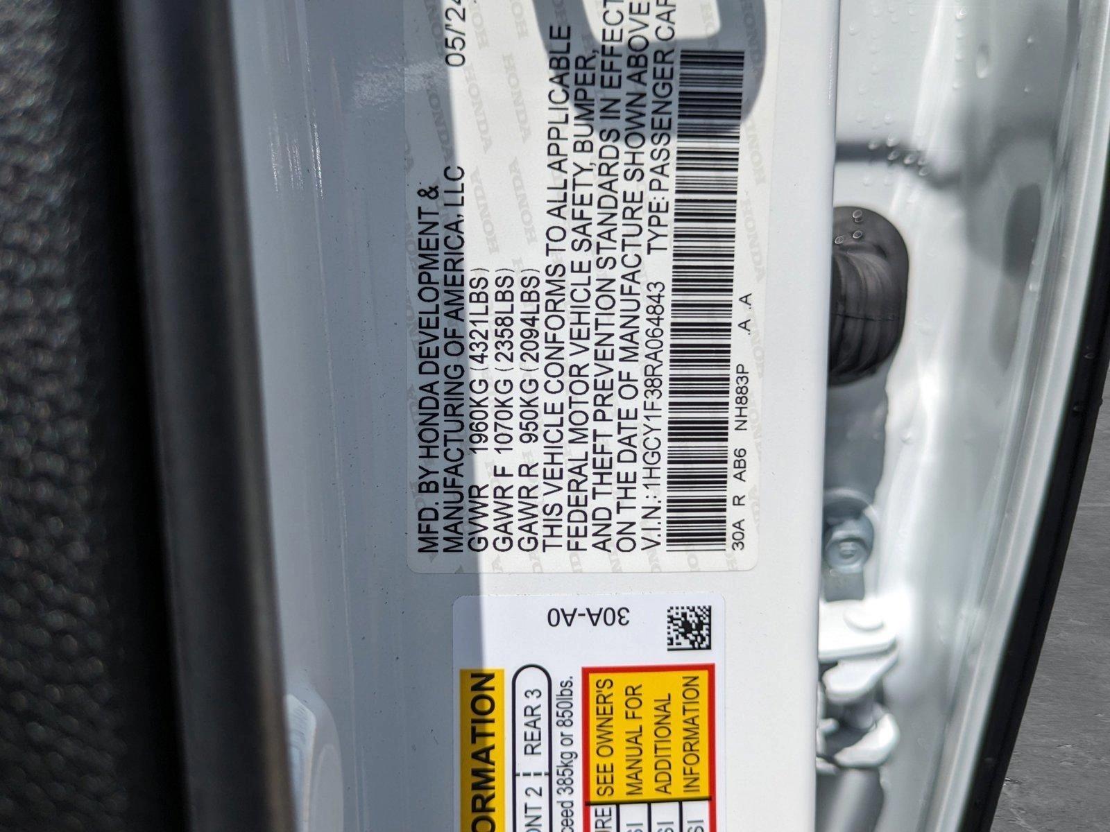 2024 Honda Accord Sedan Vehicle Photo in Clearwater, FL 33764