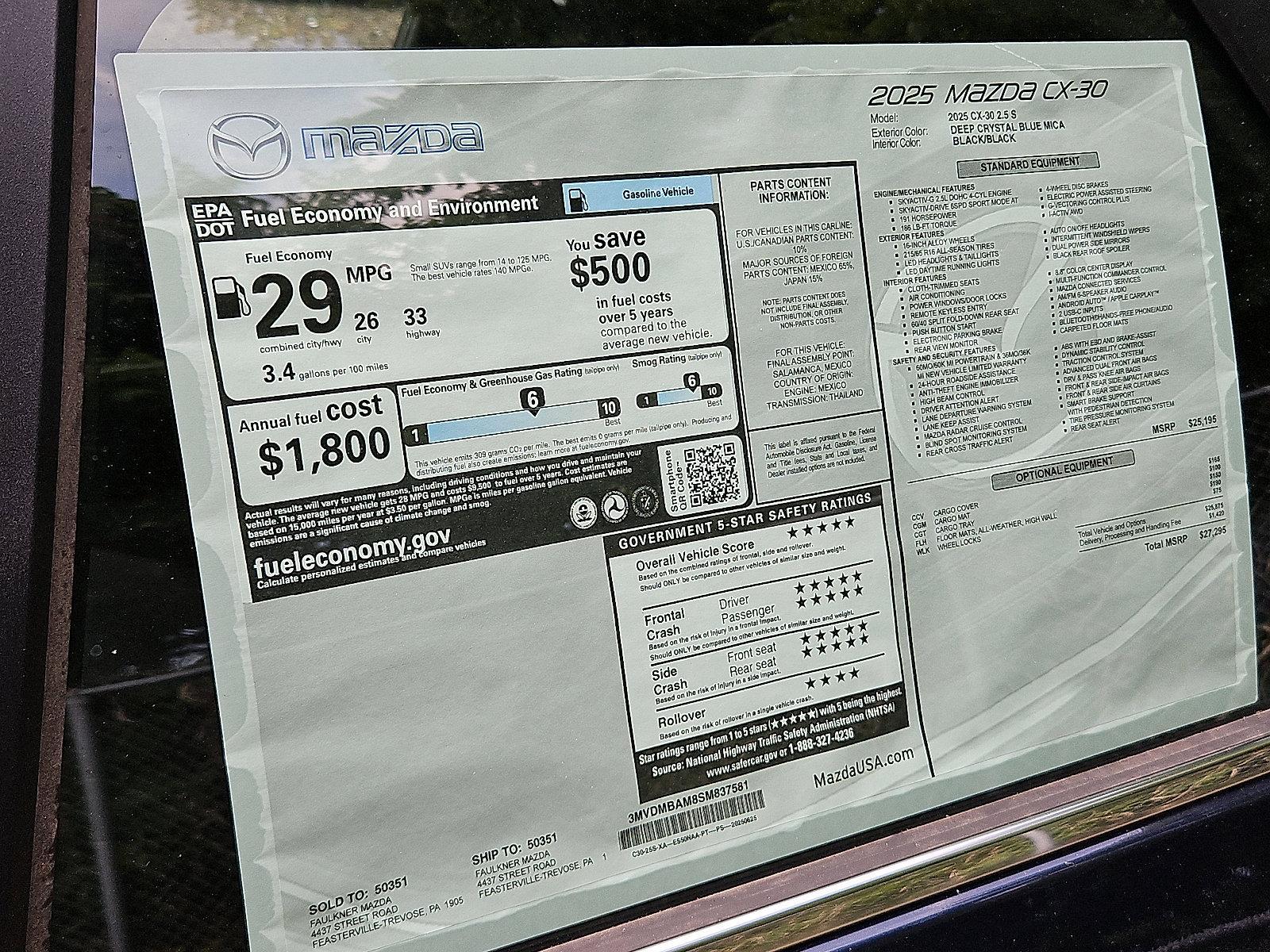 2025 Mazda CX-30 Vehicle Photo in Trevose, PA 19053