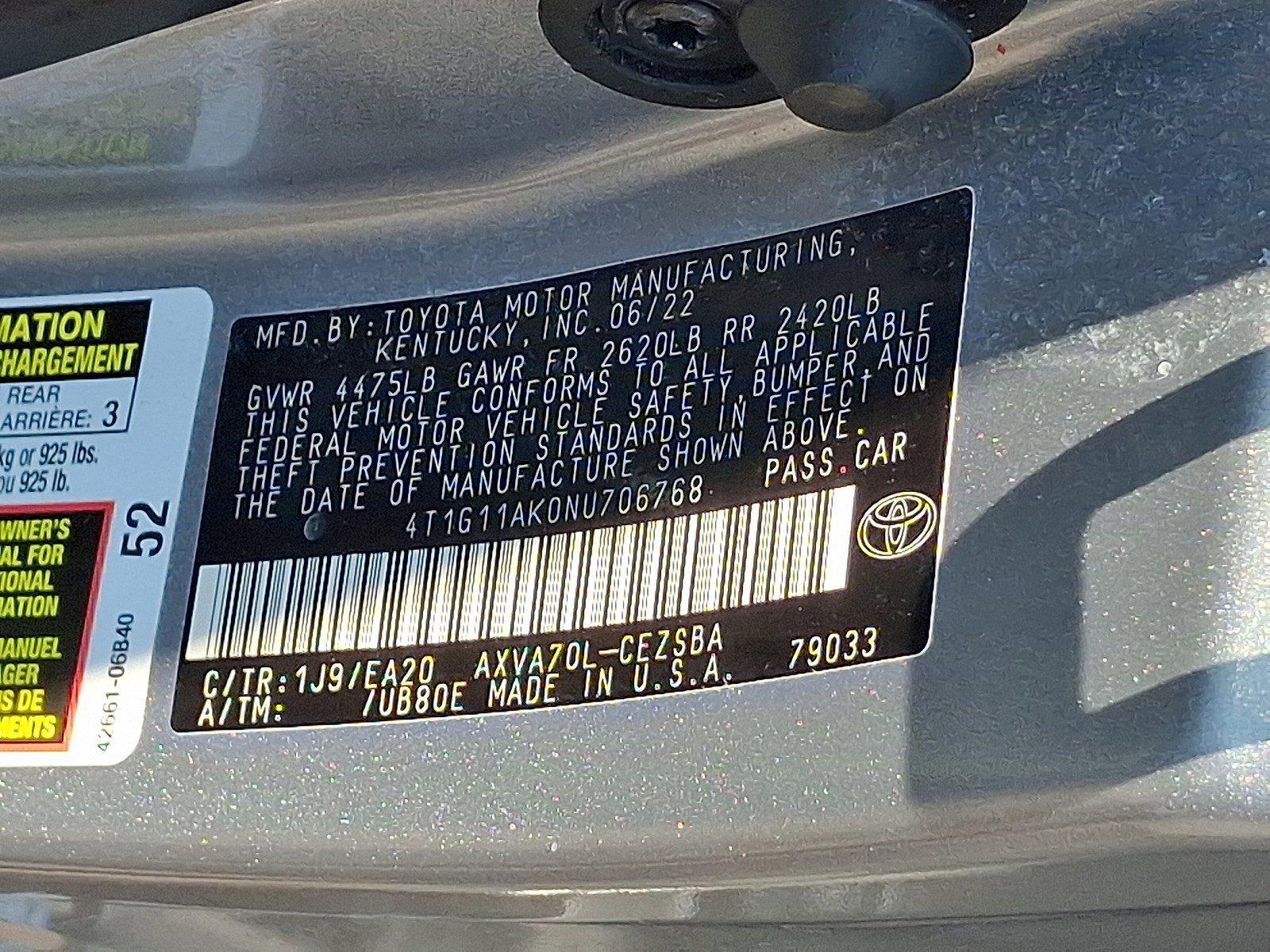 2022 Toyota Camry Vehicle Photo in Harrisburg, PA 17111