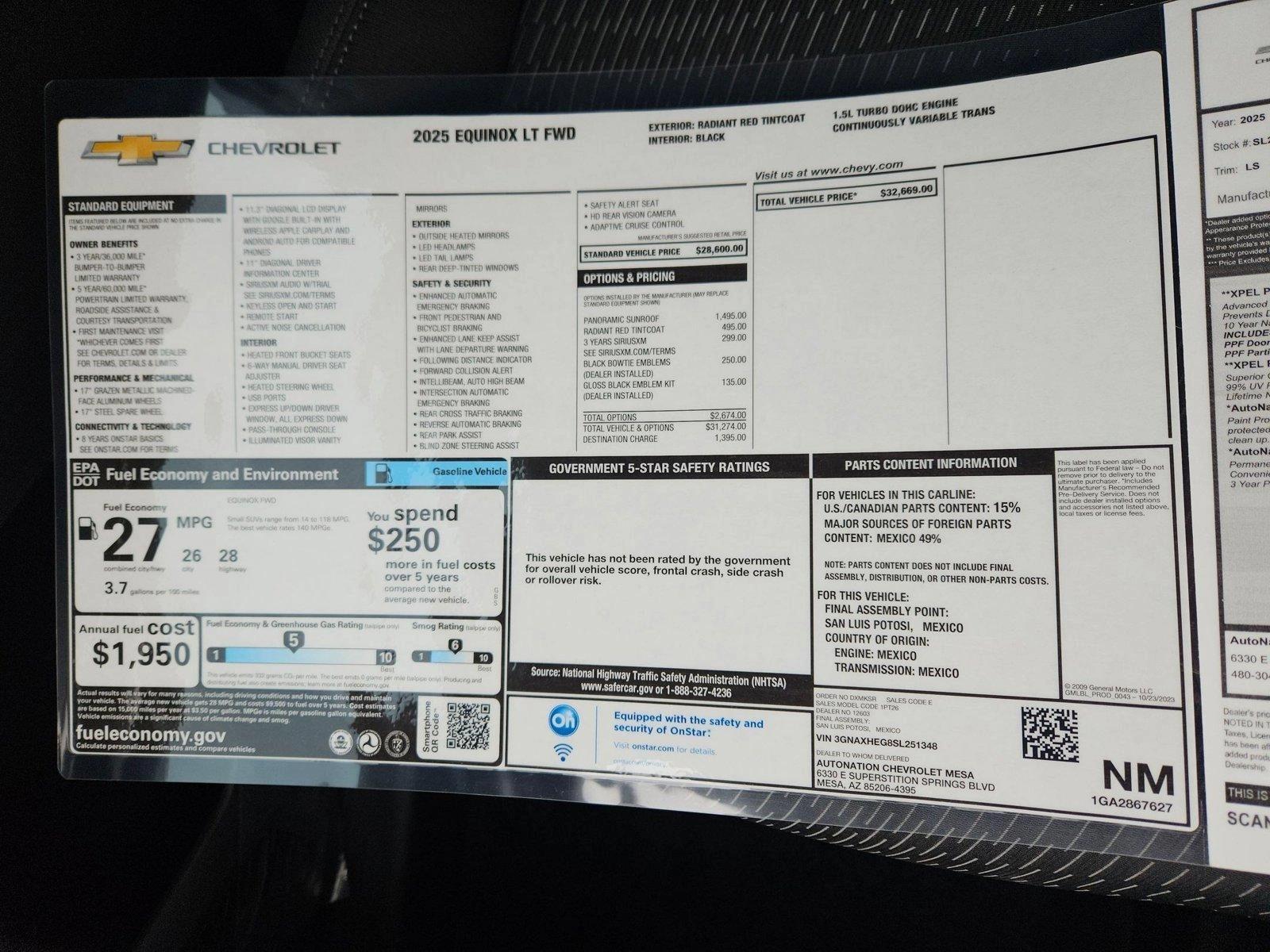 2025 Chevrolet Equinox Vehicle Photo in MESA, AZ 85206-4395