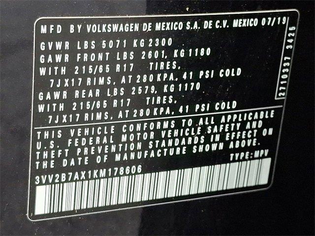 2019 Volkswagen Tiguan Vehicle Photo in LANCASTER, PA 17601-0000
