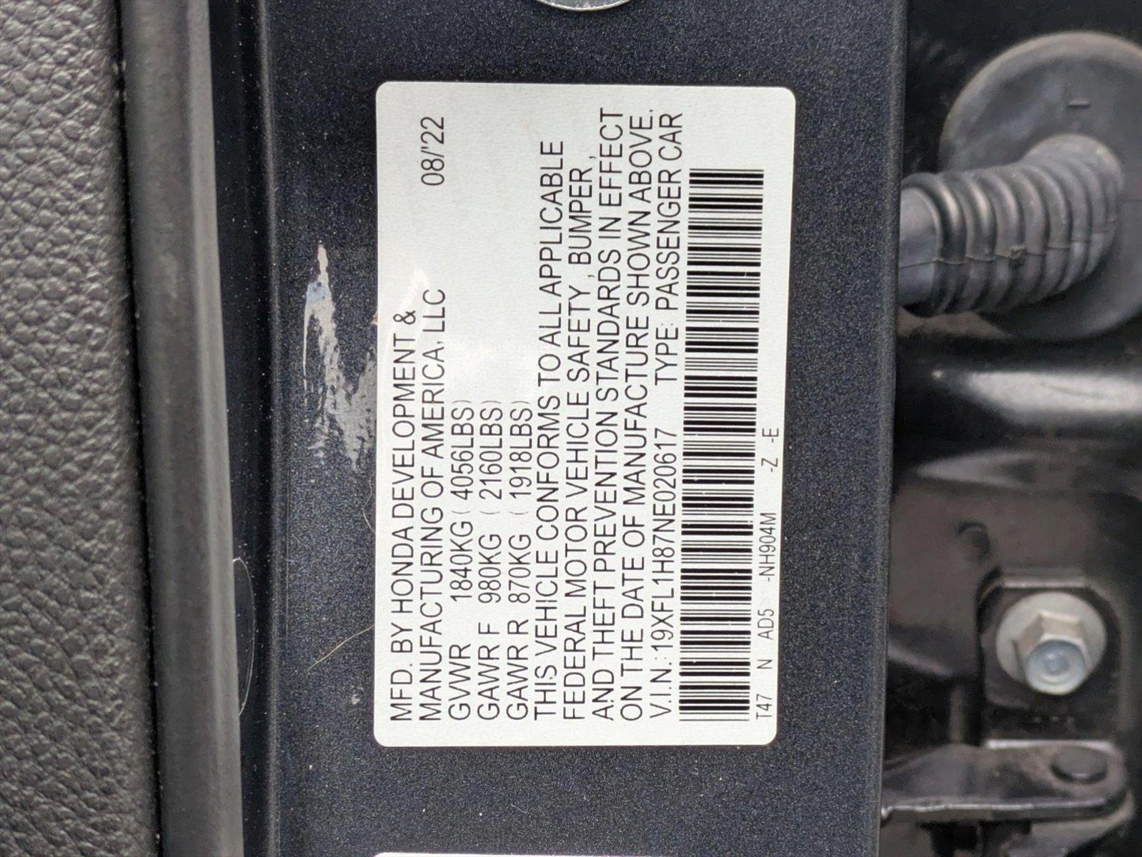 2022 Honda Civic Hatchback Vehicle Photo in Valencia, CA 91355-1794
