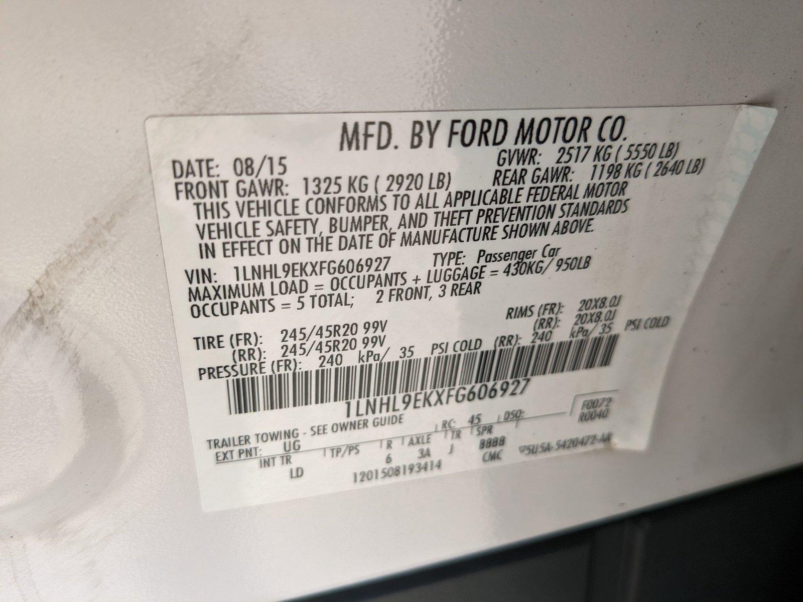 2015 Lincoln MKS Vehicle Photo in ORLANDO, FL 32808-7998