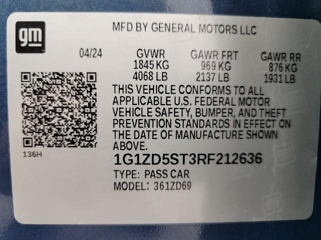 2024 Chevrolet Malibu Vehicle Photo in OSHKOSH, WI 54904-7811