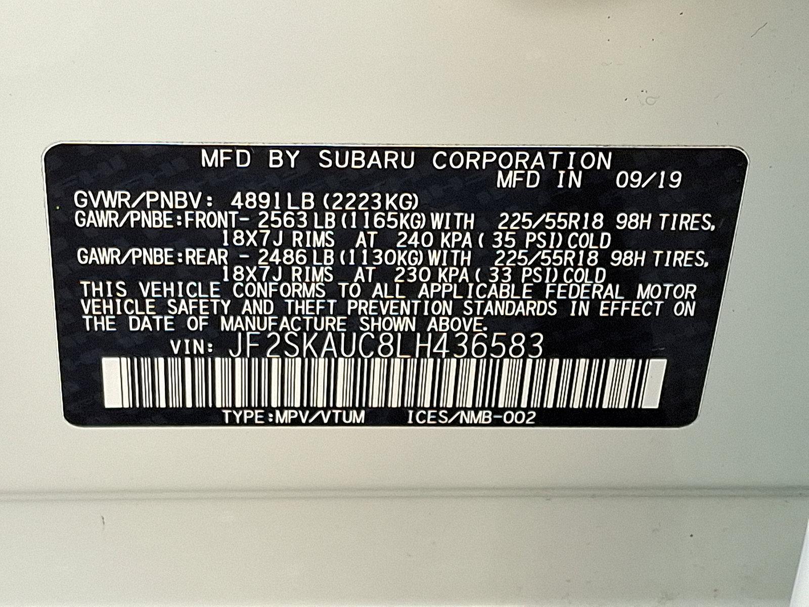 2020 Subaru Forester Vehicle Photo in BETHLEHEM, PA 18017-9401