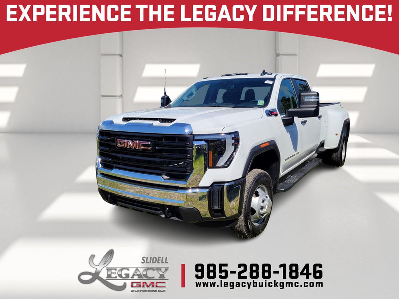 Summit White 2025 GMC Sierra 3500HD Pro Crew Cab LB DRW 4WD Pickup Truck Four-Wheel Drive Automatic