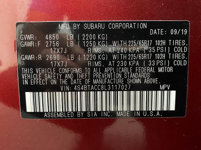 2020 Subaru Outback Vehicle Photo in Appleton, WI 54913