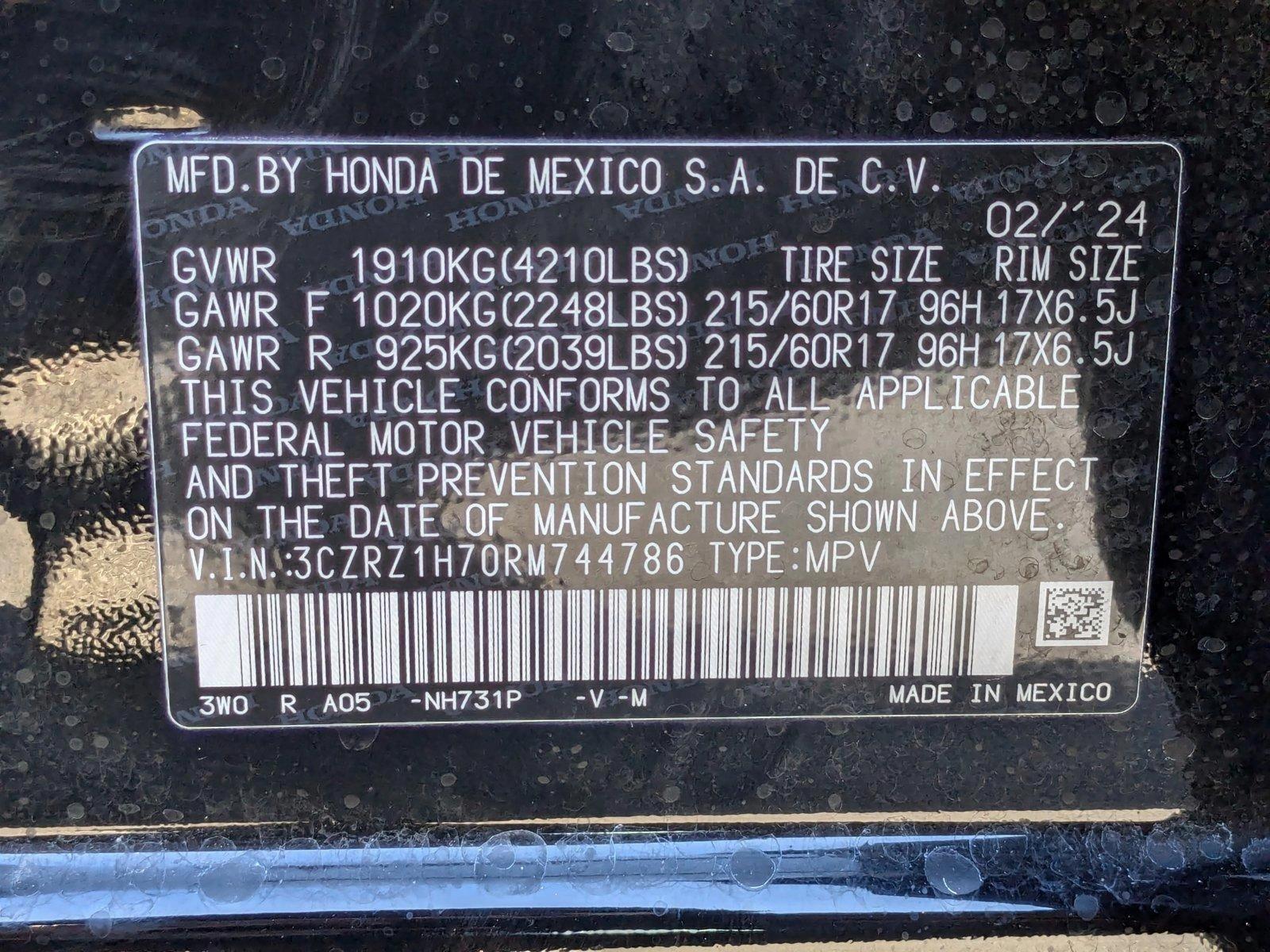 2024 Honda HR-V Vehicle Photo in Panama City, FL 32401