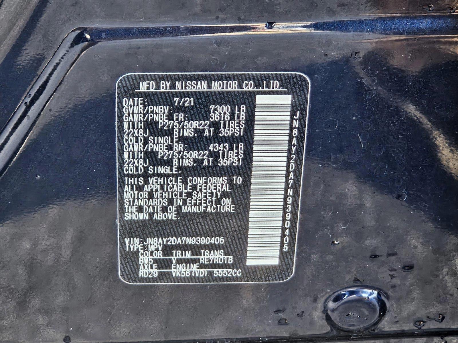 2022 Nissan Armada Vehicle Photo in AMARILLO, TX 79106-1809