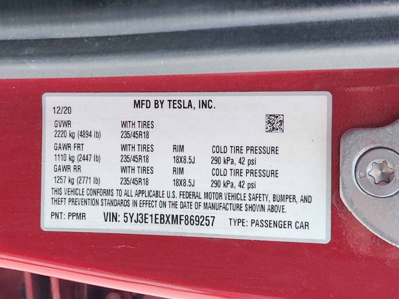 2021 Tesla Model 3 Vehicle Photo in PLANO, TX 75024