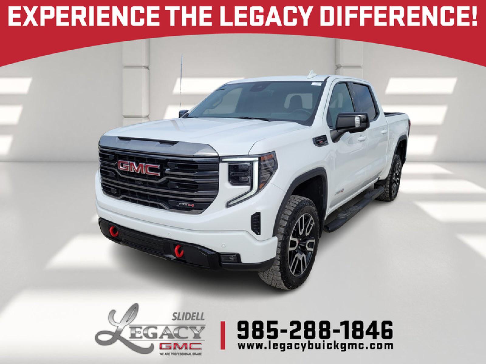 Summit White 2024 GMC Sierra 1500 AT4 Crew Cab 4WD Pickup Truck Four-Wheel Drive Automatic