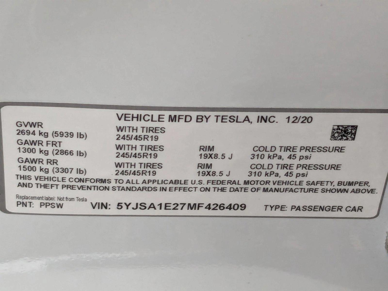 2021 Tesla Model S Vehicle Photo in St. Petersburg, FL 33713