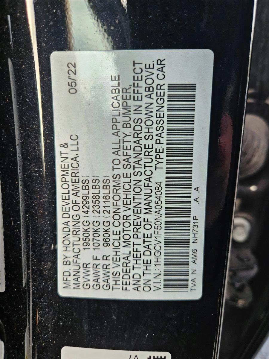 2022 Honda Accord Sedan Vehicle Photo in Clearwater, FL 33764