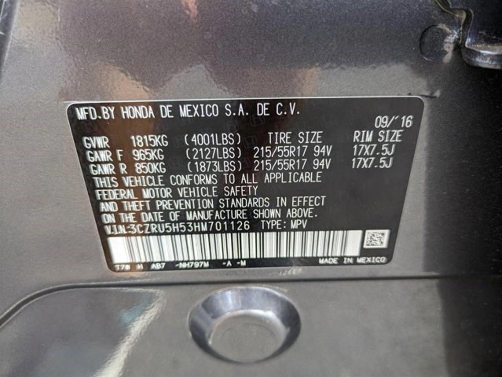 2017 Honda HR-V Vehicle Photo in Clearwater, FL 33764