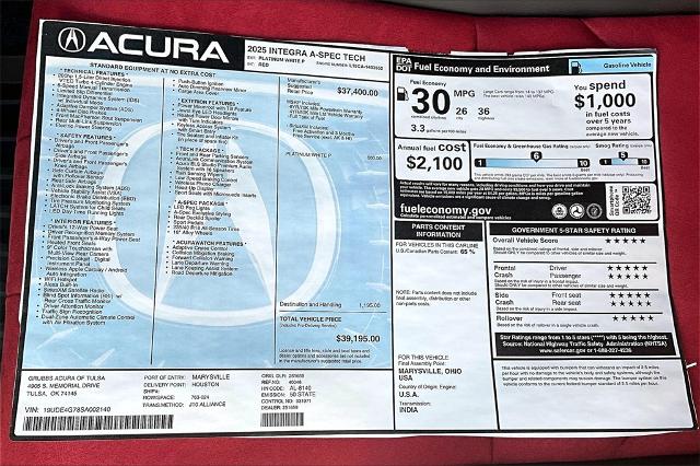 2025 Acura Integra Vehicle Photo in Tulsa, OK 74145