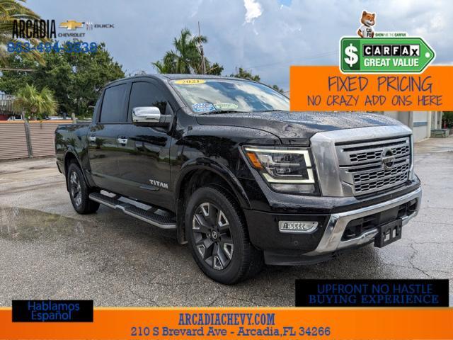 Used 2021 Nissan Titan Platinum Reserve with VIN 1N6AA1ED2MN529524 for sale in Arcadia, FL