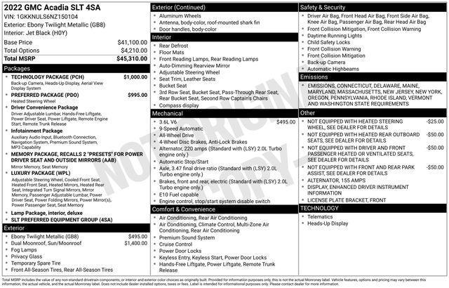 2022 GMC Acadia Vehicle Photo in DANBURY, CT 06810-5034