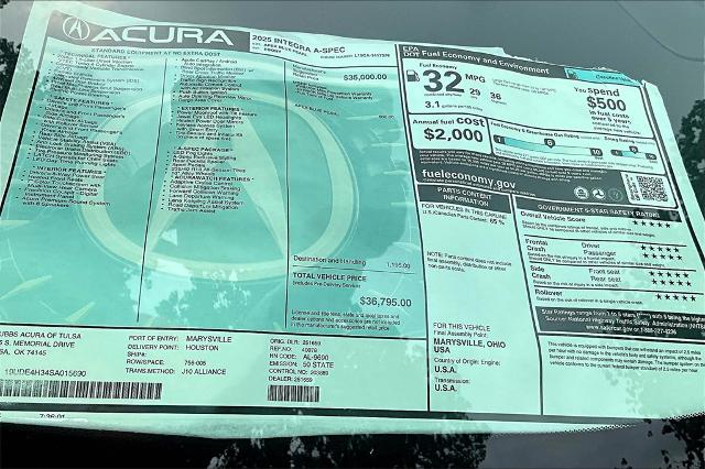 2025 Acura Integra Vehicle Photo in Tulsa, OK 74145