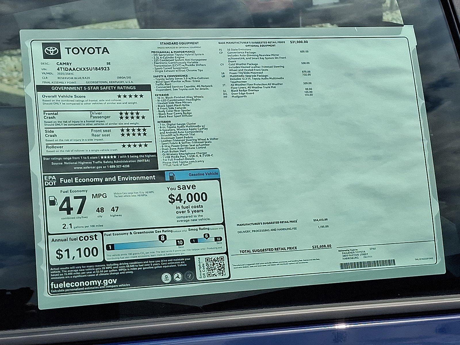 2025 Toyota Camry Vehicle Photo in Harrisburg, PA 17111
