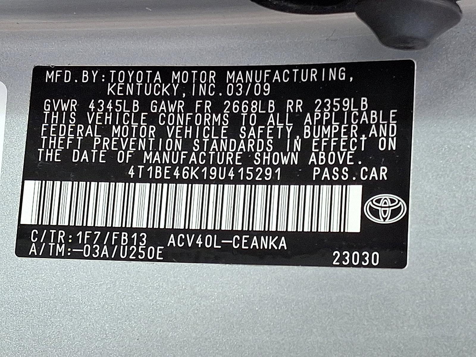 2009 Toyota Camry Vehicle Photo in BETHLEHEM, PA 18017