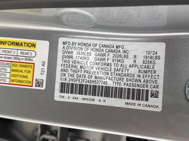 2025 Honda Civic Sedan Vehicle Photo in Charlotte, NC 28273