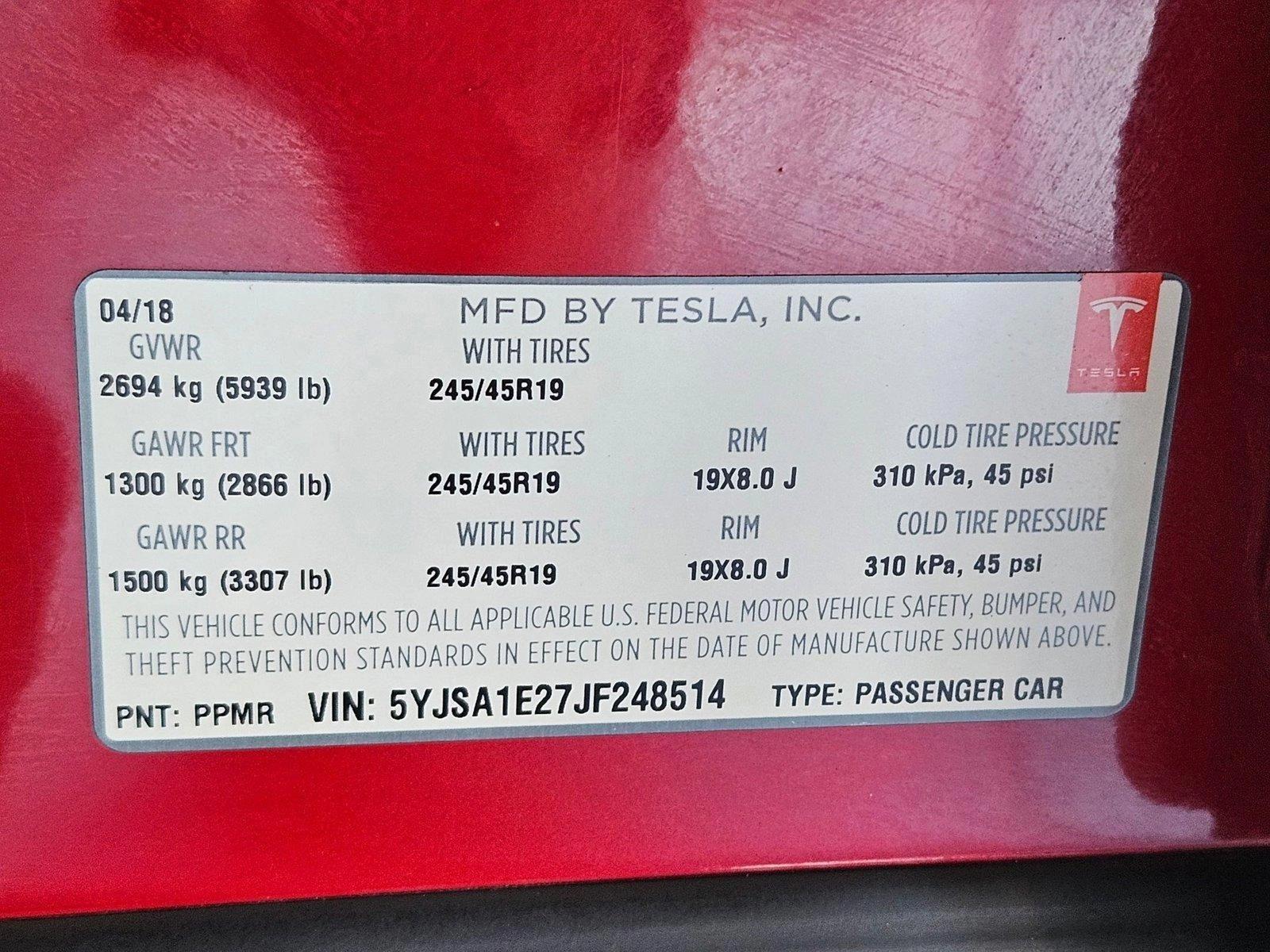2018 Tesla Model S Vehicle Photo in Henderson, NV 89014