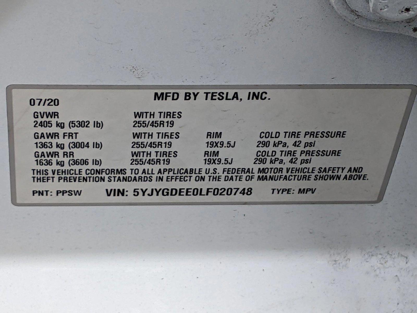 2020 Tesla Model Y Vehicle Photo in PEMBROKE PINES, FL 33024-6534