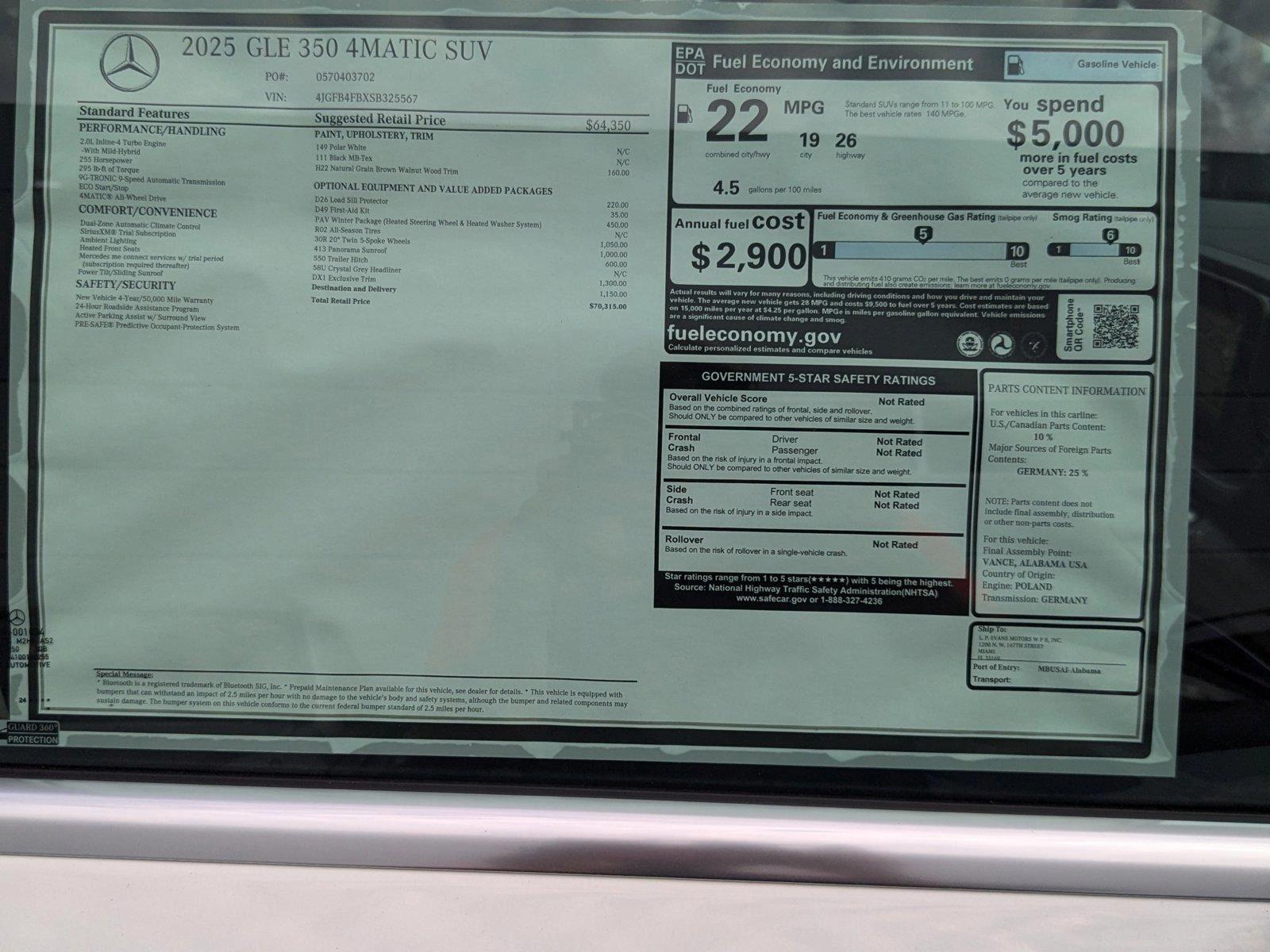 2025 Mercedes-Benz GLE Vehicle Photo in Miami, FL 33169