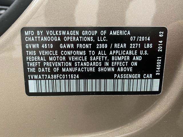 2015 Volkswagen Passat Vehicle Photo in Appleton, WI 54913