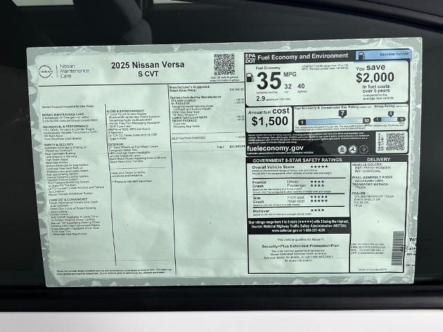 2025 Nissan Versa Vehicle Photo in Tulsa, OK 74129